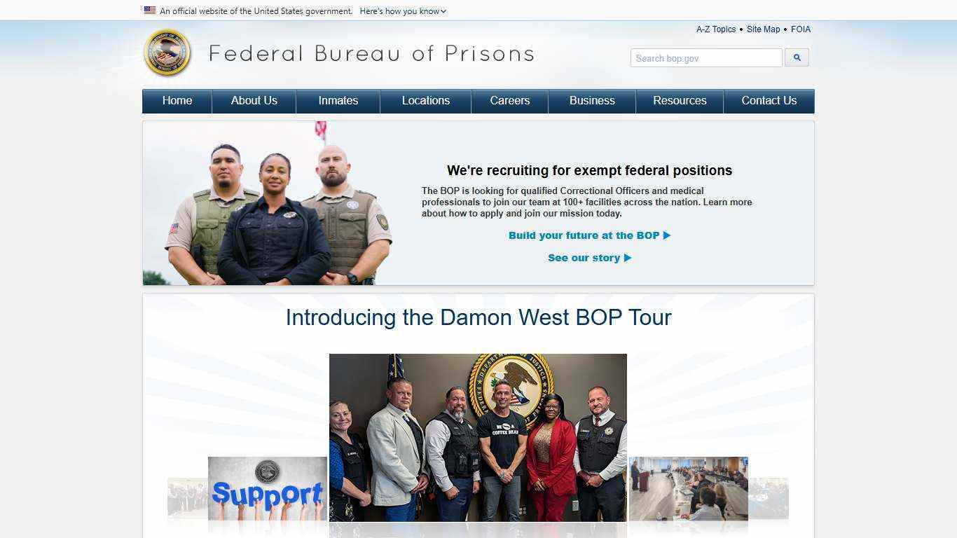 BOP: Federal Bureau of Prisons Web Site
